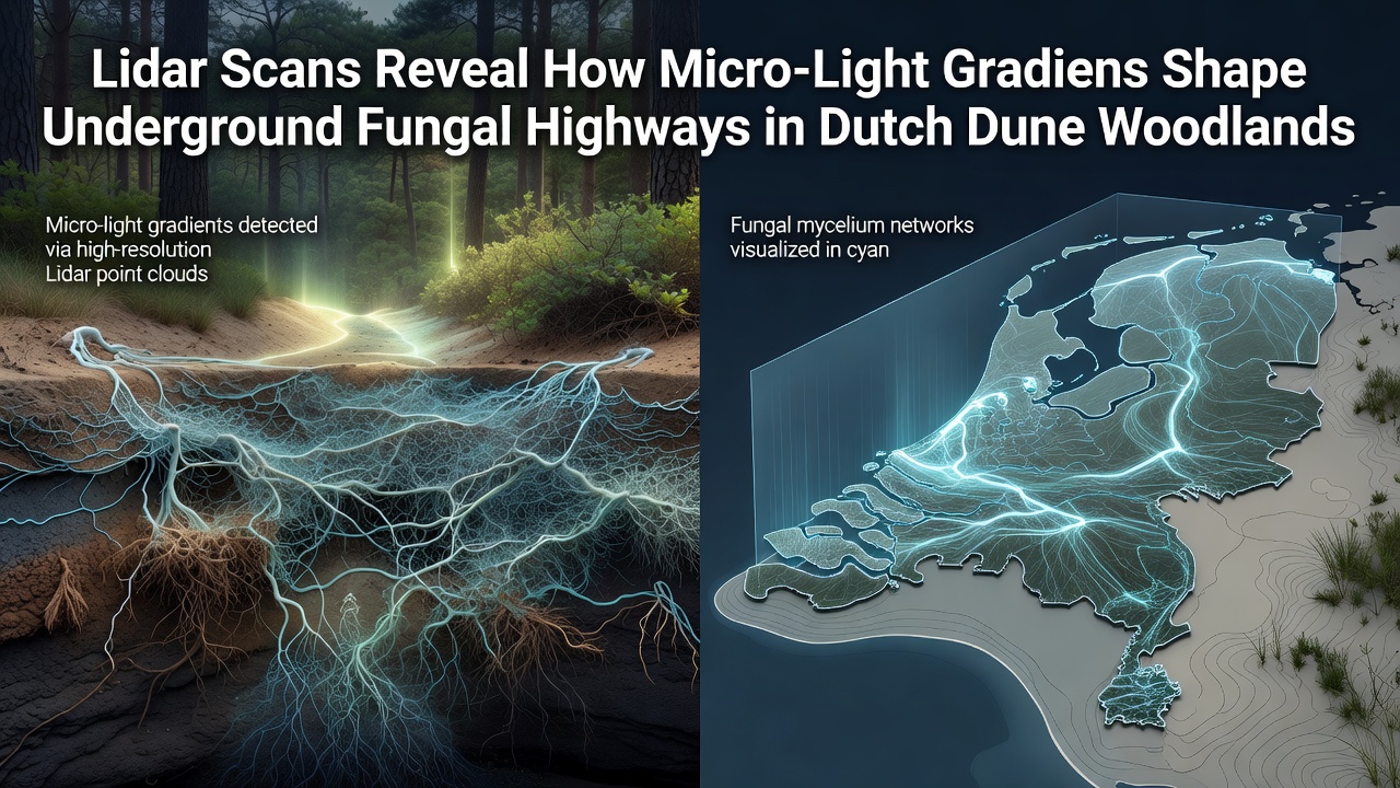 LiDAR Scans Reveal How Micro-Light Gradients Shape Underground Fungal Highways in Dutch Dune Woodlands